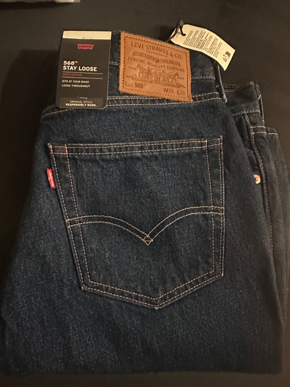 Levi's 568 Men's Relaxed Fit Jeans - Dark Blue